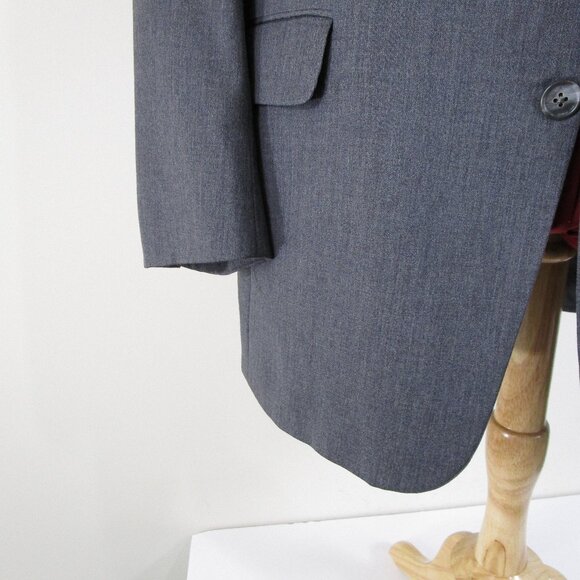 Burberry London Mens Solid Gray Wool Two Button Suit Size 41R Pants 35 X 31 - Picture 3 of 11